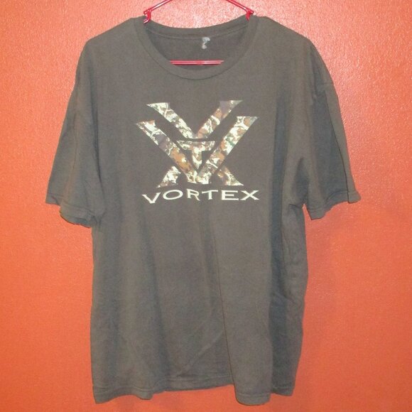Vortex Men X Large Gray Green Graphic Camouflage Short Sleeve Shirt - Picture 1 of 7